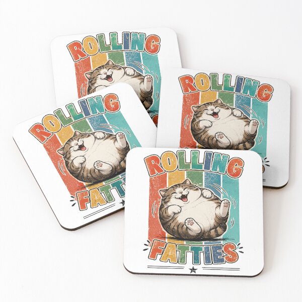 Item preview, Rolling Fatties Funny Chubby Cat Retro Vintage designed and sold by QuiteOrbit.