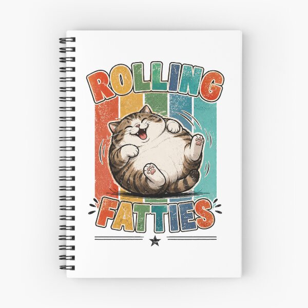 Item preview, Rolling Fatties Funny Chubby Cat Retro Vintage designed and sold by QuiteOrbit.