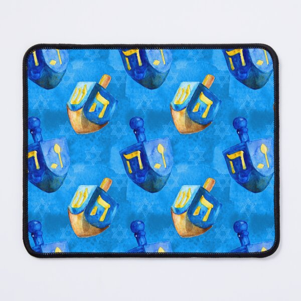 Item preview, Hanukkah Dreidels Holiday Pattern in Blue and Gold designed and sold by DEC02.