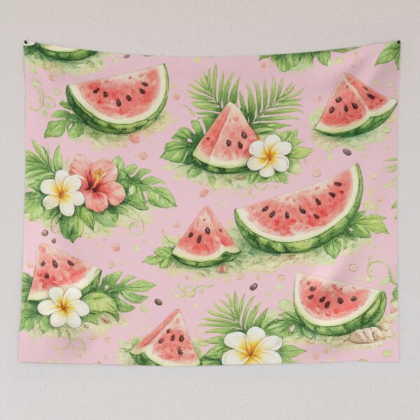Item preview, Pink Summer Watermelon Floral Pattern designed and sold by 0606PM.