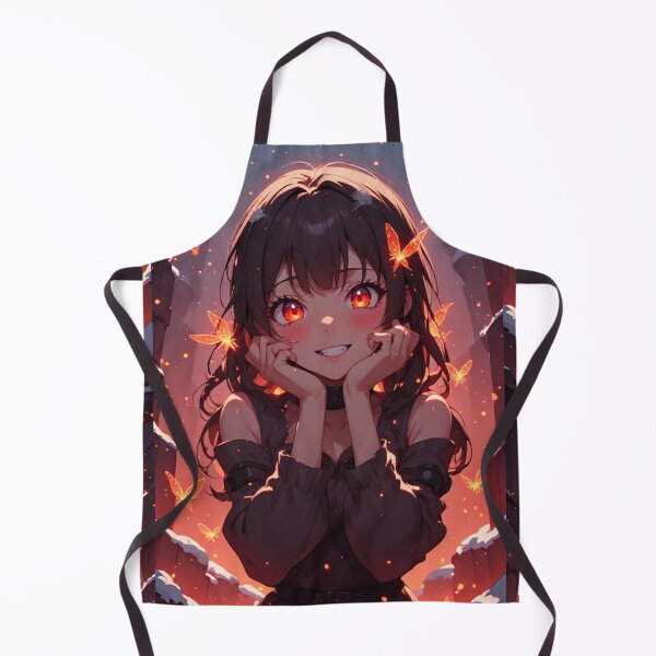 Item preview, Anime girl smiling and magical butterflies designed and sold by ArtsJulian.