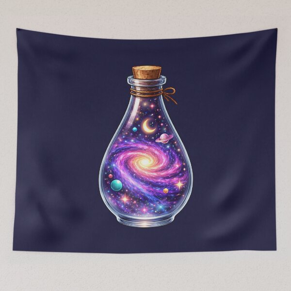 Item preview, Cosmic Galaxy Potion Bottle Fantasy Art Prints Collection designed and sold by PinUpPizzazz.