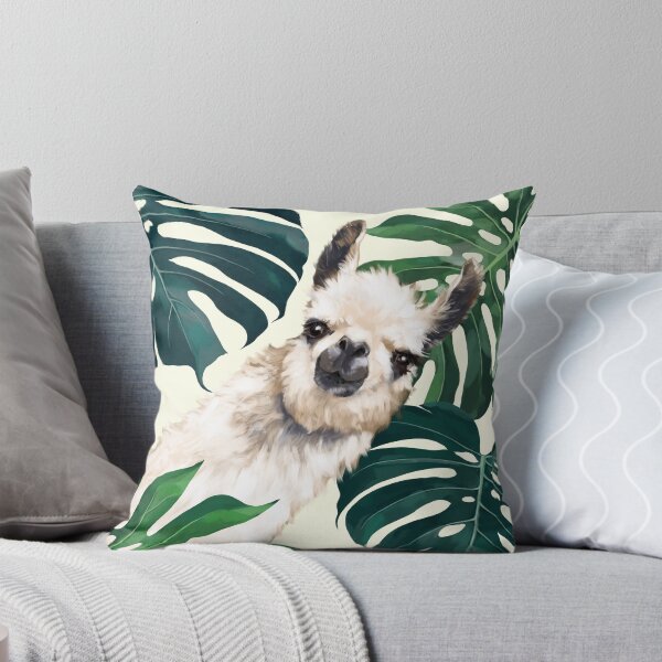 Item preview, Sneaky Llama in Tropical Monstera  designed and sold by bignosework.