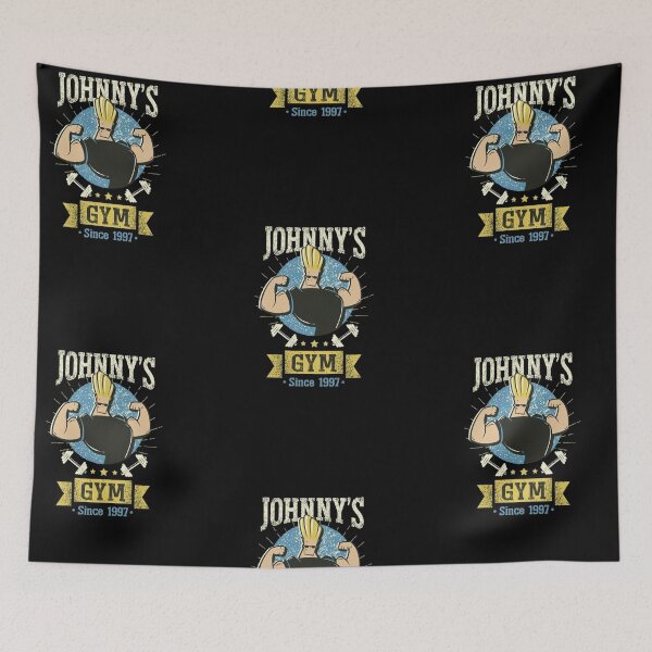Item preview, Johnny's Gym Retro Cartoon Fitness Parody designed and sold by Velvet-Mirage.