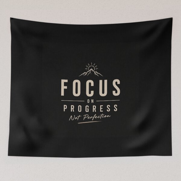 Item preview, Focus On Progress, Not Perfection, Growth Mindset, Mountain Quote, Motivation, Self Improvement designed and sold by NomadUSArt.
