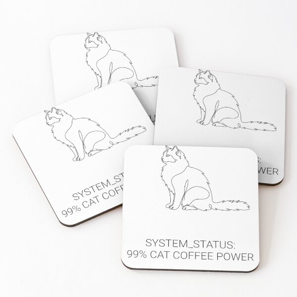 Item preview, Ragdoll Cat Line Art System Status 99 Percent Coffee Power designed and sold by tineldesign.