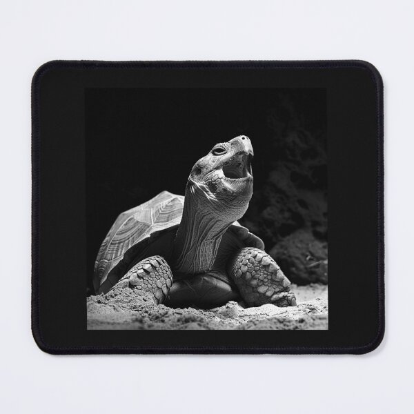 Item preview, Black and White Tortoise Portrait Wildlife Art designed and sold by inkoutninja.