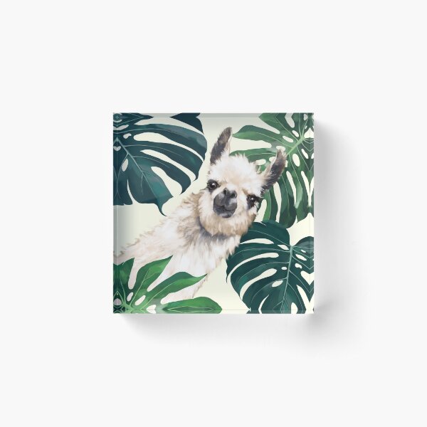 Item preview, Sneaky Llama in Tropical Monstera  designed and sold by bignosework.