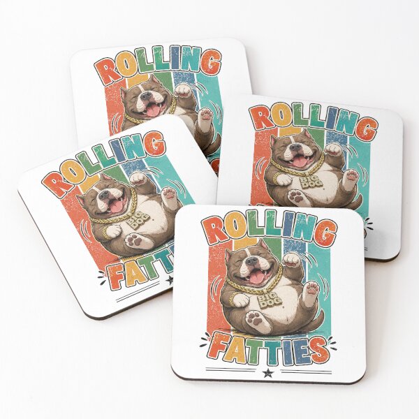 Item preview, Rolling Fatties Funny Pitbull Dog Vintage Retro Design designed and sold by QuiteOrbit.