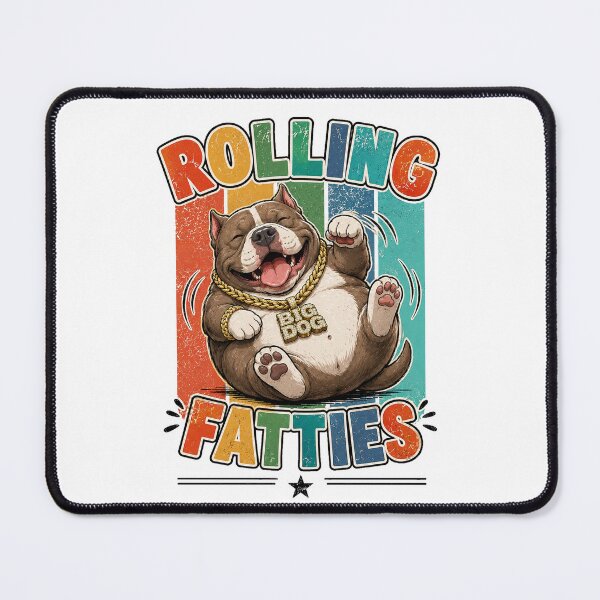 Item preview, Rolling Fatties Funny Pitbull Dog Vintage Retro Design designed and sold by QuiteOrbit.