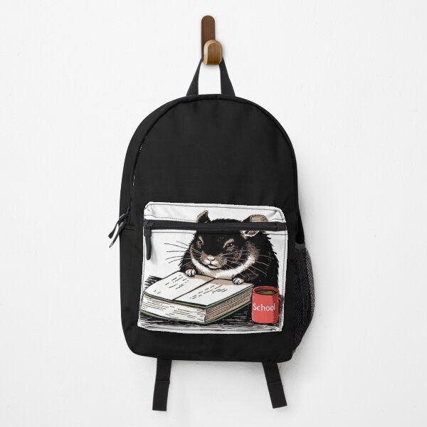 Item preview, Funny Chinchilla Reading and Drinking Coffee School Illustration designed and sold by Aneta-Design.