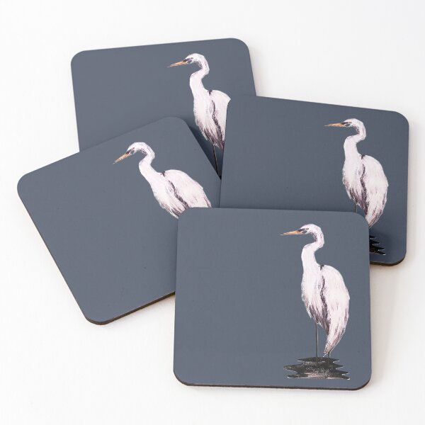Item preview, Serene Great Egret Acrylic Painting designed and sold by ArtistsAtticWI.