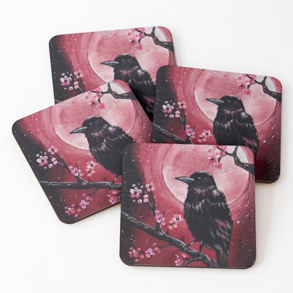 Item preview, Crow Under a Crimson Moon designed and sold by ArtistsAtticWI.
