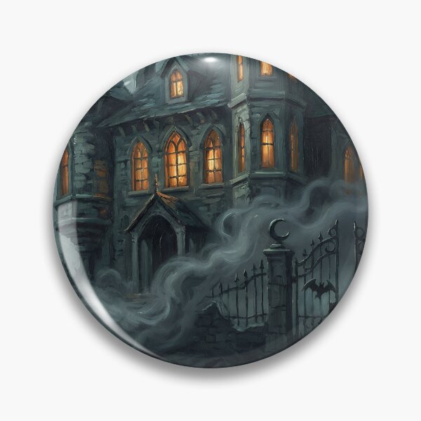 Item preview, Haunted Gothic Mansion in Misty Moonlight | Dark Victorian Horror Fantasy Art designed and sold by cr6zym1nd.