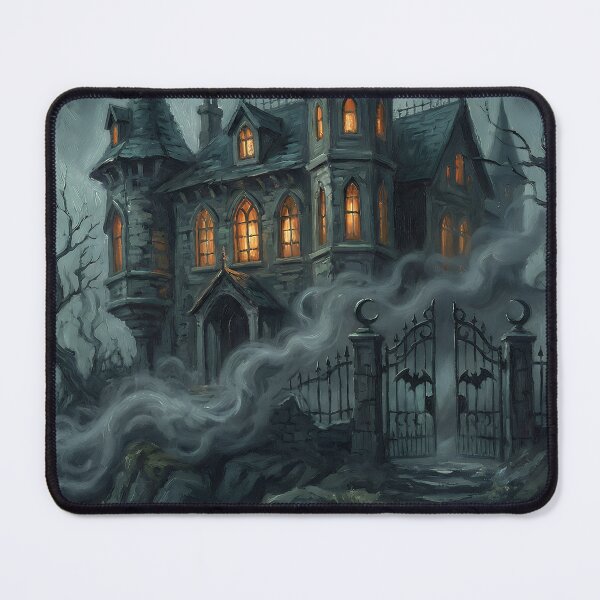 Item preview, Haunted Gothic Mansion in Misty Moonlight | Dark Victorian Horror Fantasy Art designed and sold by cr6zym1nd.