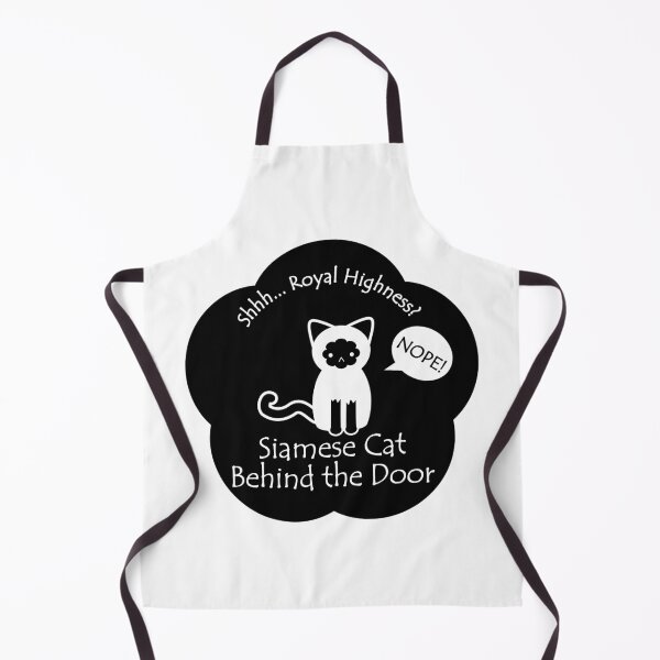 Item preview, Funny Siamese Cat Royal Highness Behind the Door Black Base designed and sold by Na7nasColorShop.