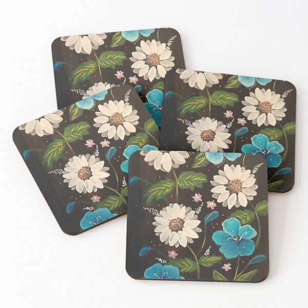 Item preview, Teal and White Botanical Floral Garden designed and sold by ArtistsAtticWI.