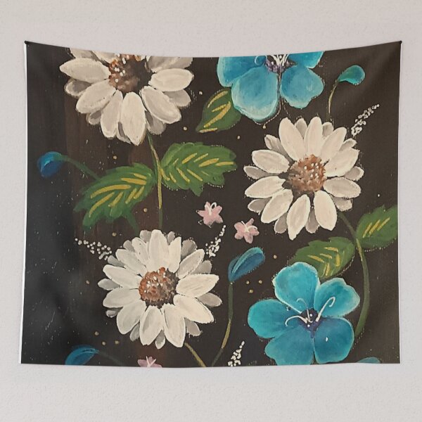 Item preview, Teal and White Botanical Floral Garden designed and sold by ArtistsAtticWI.