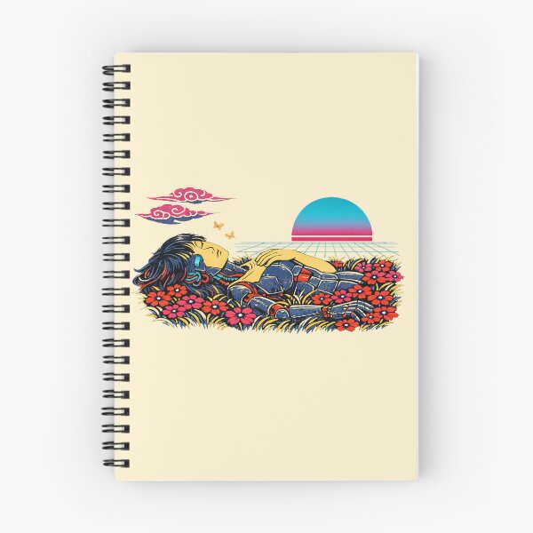 Item preview, Neon Retro Synthwave Ukiyo‑E Cyborg Repose designed and sold by KungPowUnicorn.
