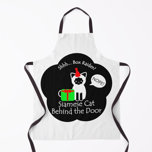 Item preview, Funny Siamese Cat Box Raider Behind the Door Black Base designed and sold by Na7nasColorShop.