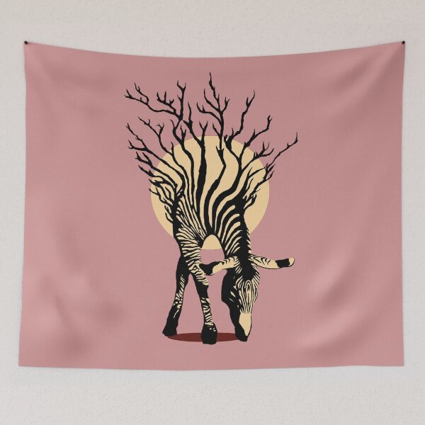 Item preview, Surreal Zebra Tree Silhouette - Nature and Wildlife Minimalist Art designed and sold by MAXIZPRINT.