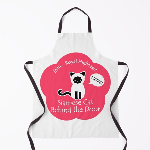Item preview, Funny Siamese Cat Royal Highness Behind the Door Bright Red Base designed and sold by Na7nasColorShop.