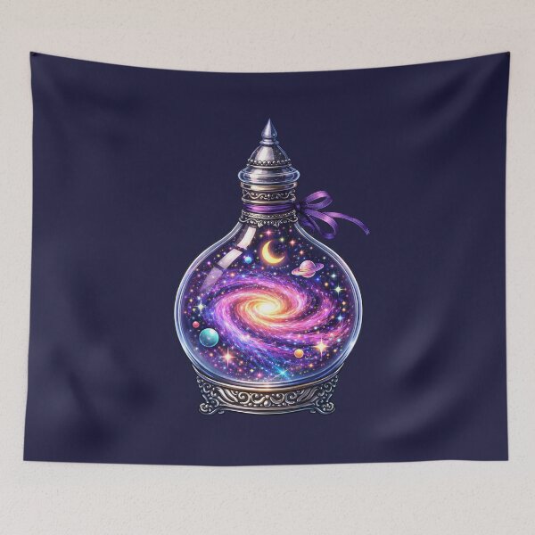 Item preview, Cosmic Galaxy Potion Bottle Fantasy Art Prints Collection designed and sold by PinUpPizzazz.