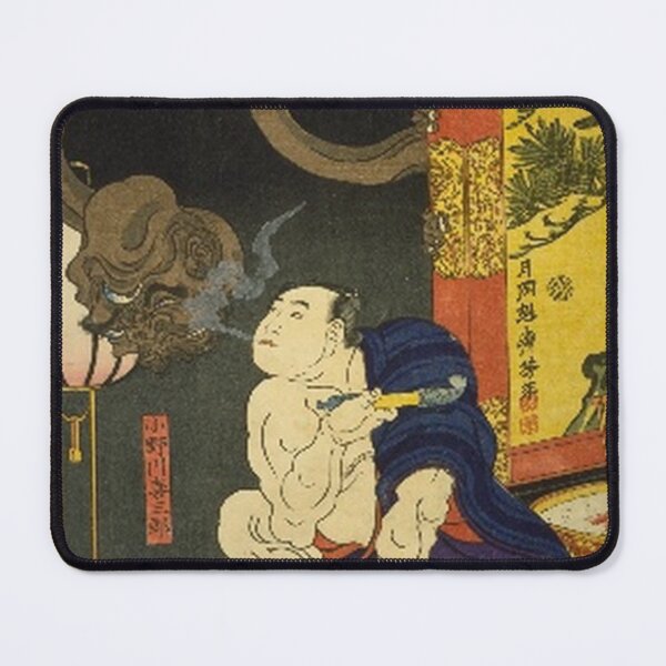 Item preview, Sumo Wrestler and Yokai Demon - Tsukioka Yoshitoshi Ukiyo-e designed and sold by vekotpu.