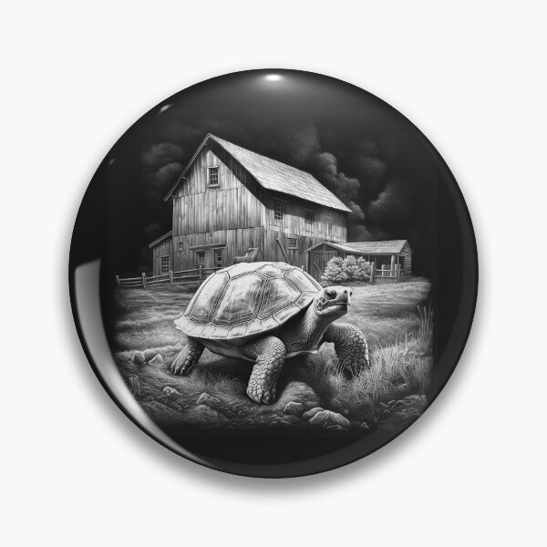 Item preview, Black and White Tortoise Farm Barn Rustic Art designed and sold by inkoutninja.