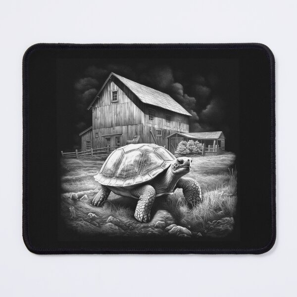 Item preview, Black and White Tortoise Farm Barn Rustic Art designed and sold by inkoutninja.