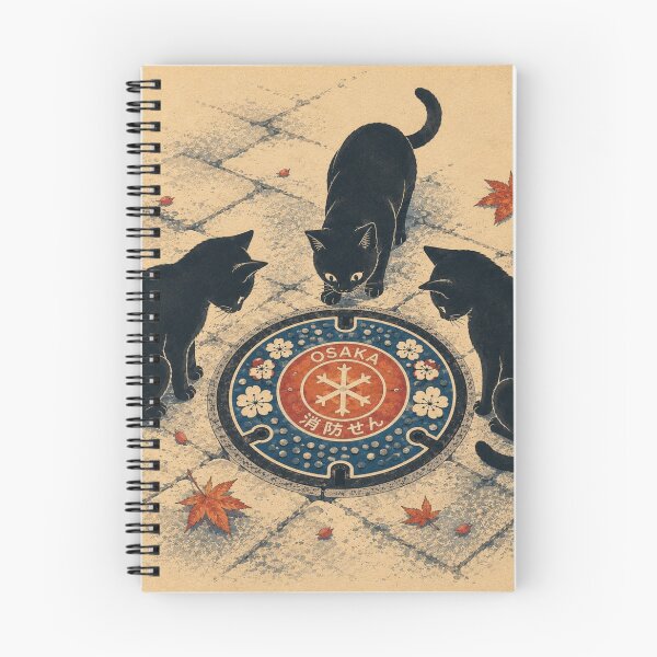 Item preview, Curious Black Cats and Osaka Manhole designed and sold by Komatoya.