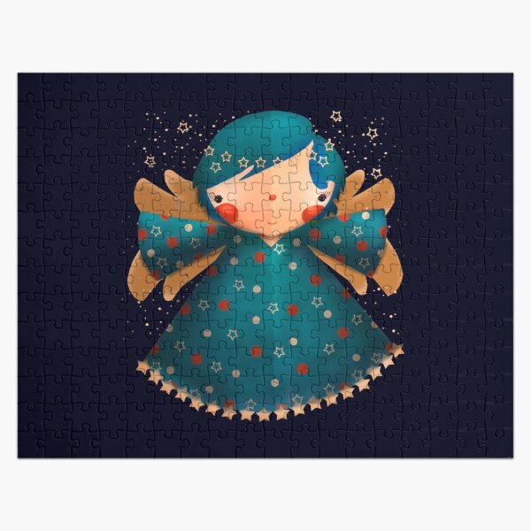 Item preview, Christmas Angel Blue Folk Celestial Star designed and sold by Karin Taylor.