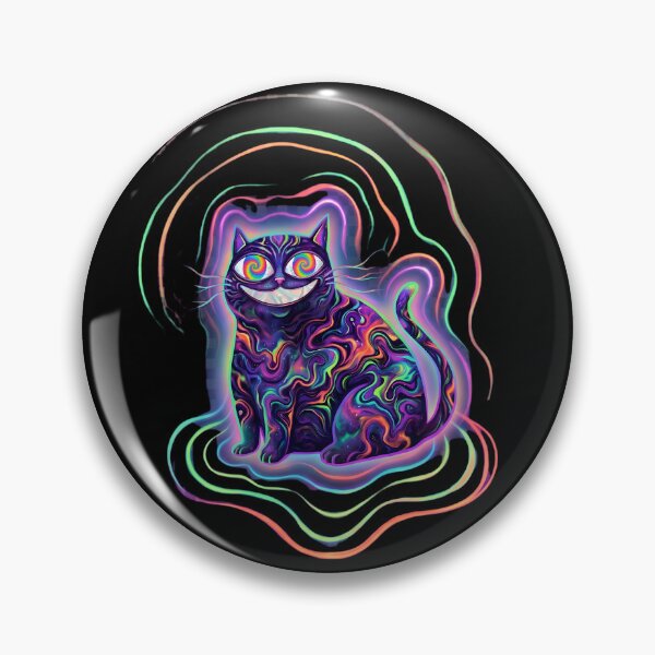 Item preview, Psychedelic Trippy Cat - Neon Acid Cheshire Art designed and sold by digitalbob60.