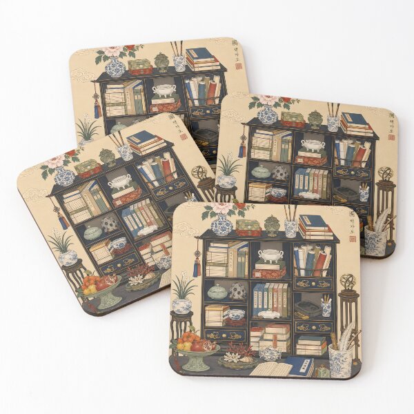 Item preview, Chaekgado Korean Traditional Bookshelf Art Print designed and sold by ImagineDepart.