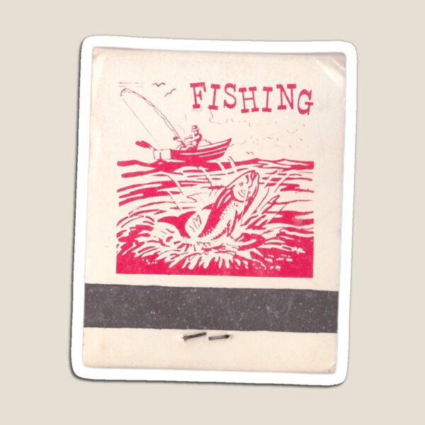 Item preview, vintage fishing red matchbook designed and sold by Lucky 7.