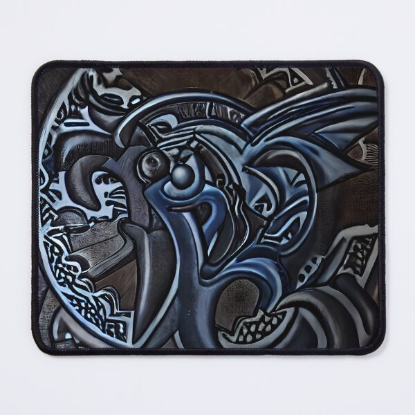 Item preview, Dark Blue Serpent Medallion Gear Rim Wing Fang Relief Yokai Art designed and sold by YugenWorkshop.
