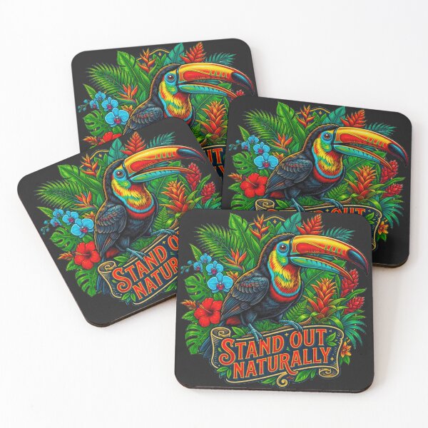 Item preview, Stand Out Naturally Toucan Vintage Tropical Rainforest Retro Badge designed and sold by MT-Hub | Cute Aesthetic Art, Stickers & Phone Cases.