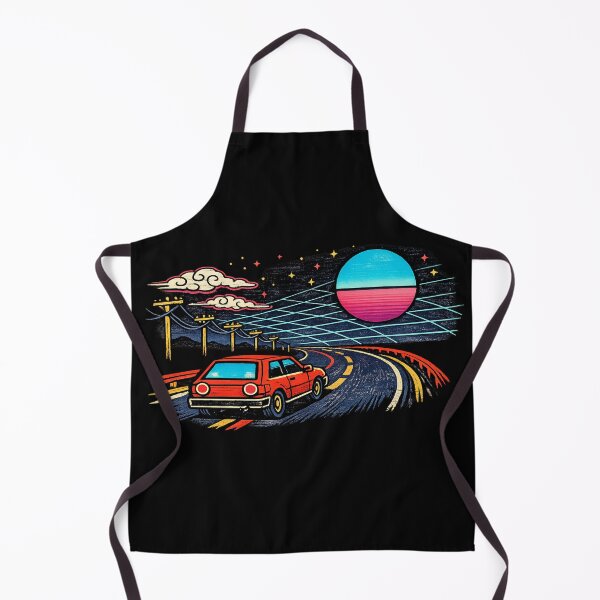 Item preview, Neon Retro Synthwave Ukiyo‑E Night Drive designed and sold by KungPowUnicorn.