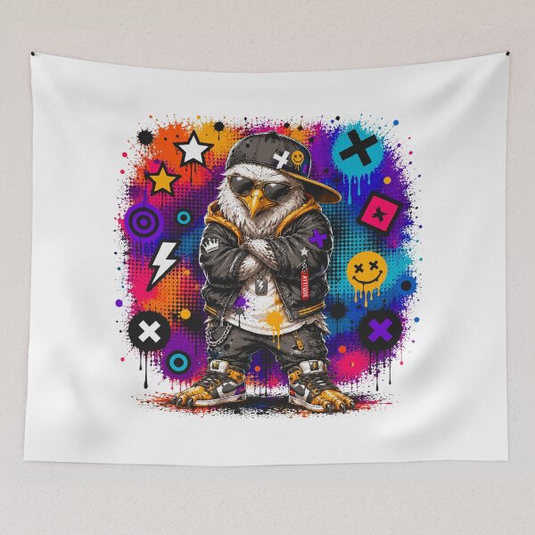 Item preview, Cool Eagle Streetwear Graffiti Character Urban Pop Art  designed and sold by Krincydigitalart.