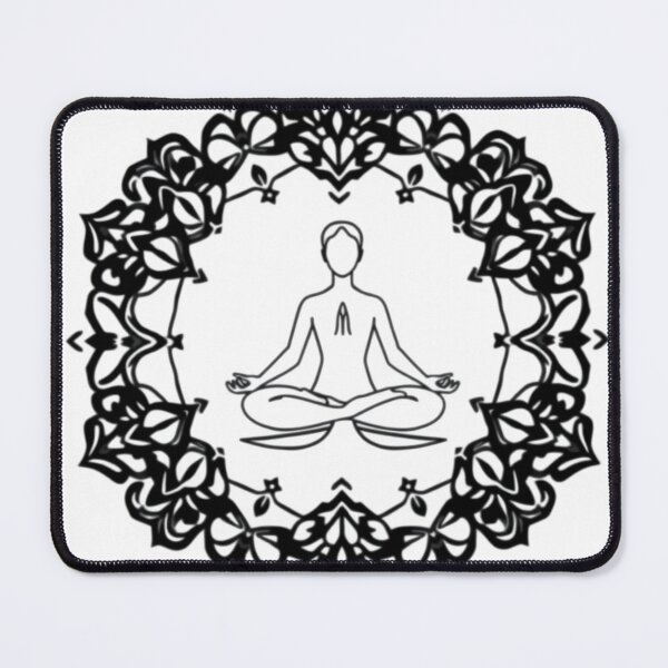 Item preview, Yoga Meditation Lotus Pose Silhouette Mandala Line designed and sold by QuirkThreadsCo.