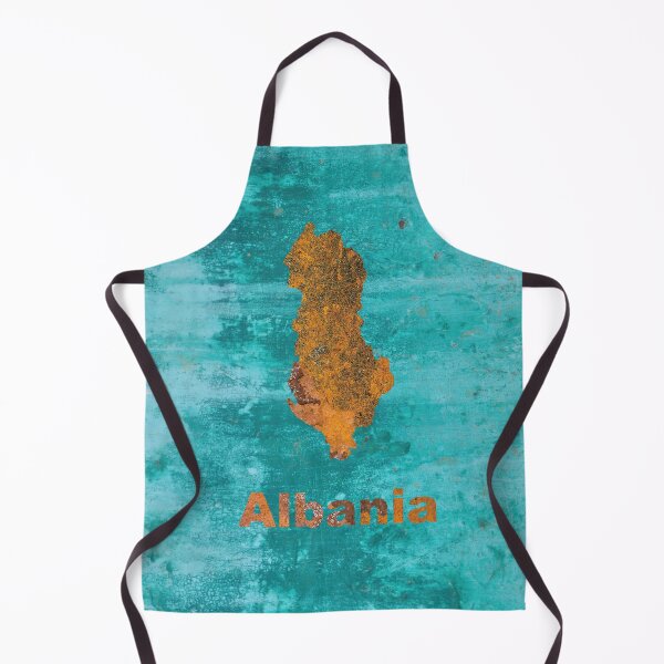 Item preview, Albania Map Rust on Teal designed and sold by Elisabeth Lucas.