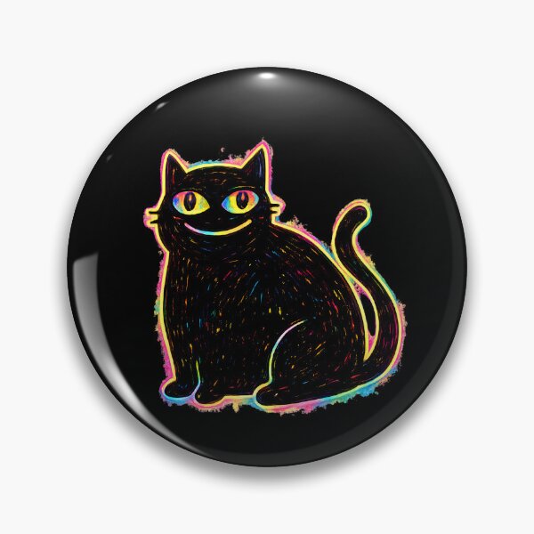Item preview, Trippy Neon Black Cat Psychedelic Glow Art designed and sold by digitalbob60.