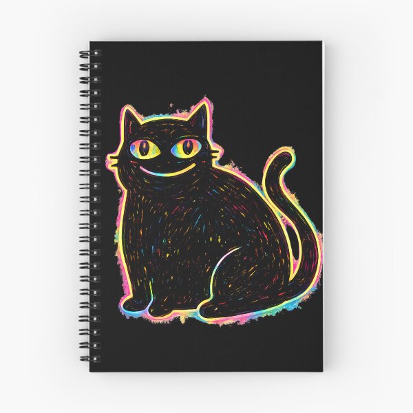 Item preview, Trippy Neon Black Cat Psychedelic Glow Art designed and sold by digitalbob60.