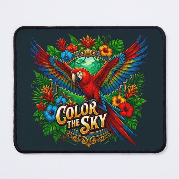 Item preview, Color The Sky Scarlet Macaw Parrot Vintage Tropical Retro Badge designed and sold by MT-Hub | Cute Aesthetic Art, Stickers & Phone Cases.