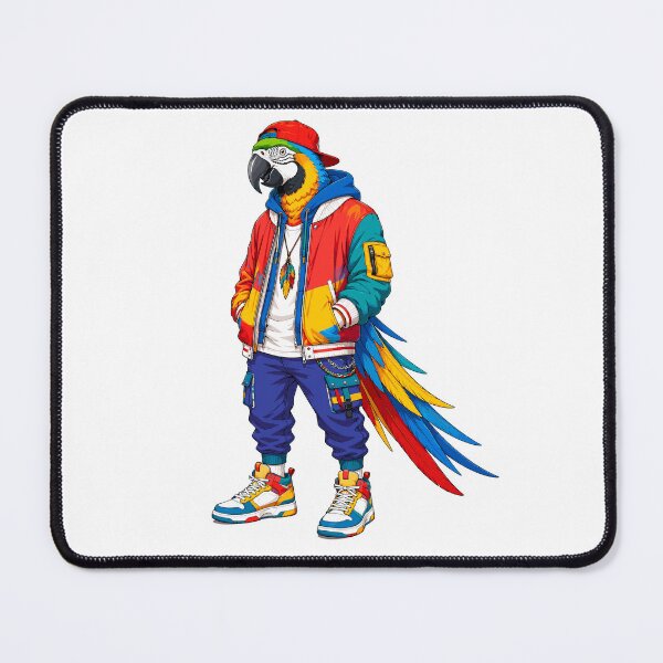 Item preview, Stylish Macaw Parrot in Streetwear Outfit Urban Pop Art designed and sold by Krincydigitalart.