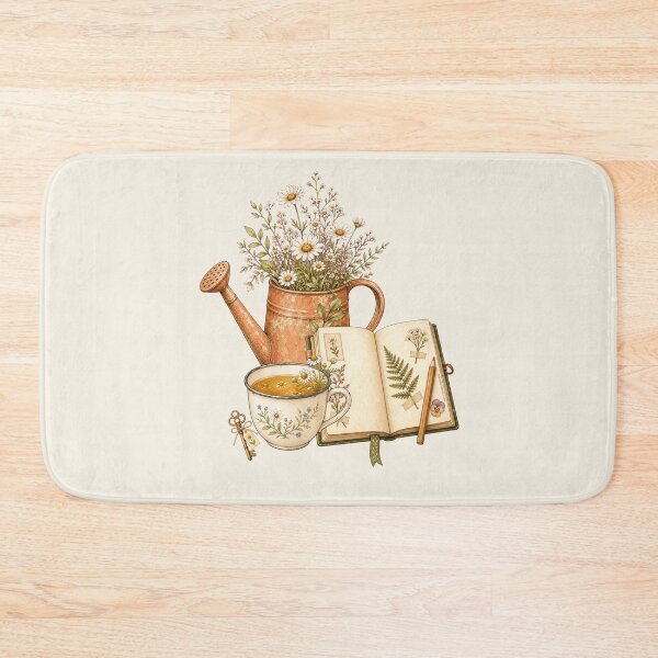 Item preview, The Key to Happiness | Cottagecore Vintage Botanical Collage | Calm and Cozy Collection designed and sold by Made by Tamar.