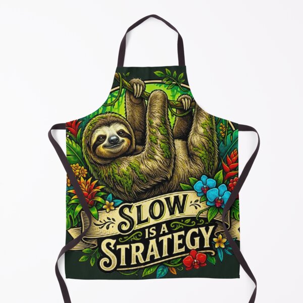 Item preview, Slow Is A Strategy Sloth Vintage Tropical Rainforest Retro Badge designed and sold by MT-Hub | Cute Aesthetic Art, Stickers & Phone Cases.