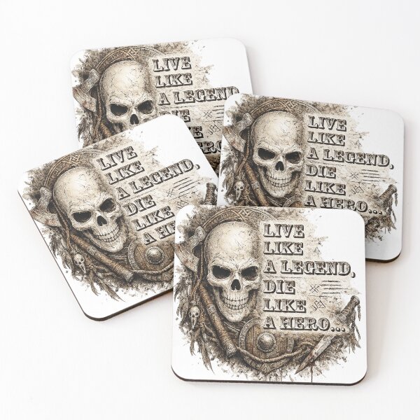Item preview, LIVE LIKE A LEGEND, DIE LIKE A HERO (Heathen design) designed and sold by Alchemy Forge.