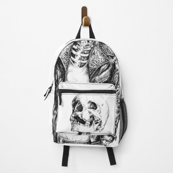 Item preview, Cool Skeleton Wearing Leather Jacket – Edgy Biker Skull Illustration designed and sold by RaresS.