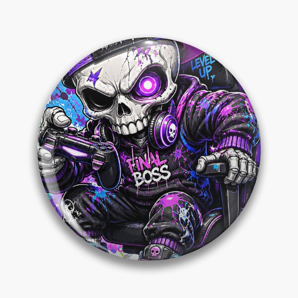 Item preview, Final Boss Skull Gamer Gaming Chair Graffiti Street Art designed and sold by markymaarty.